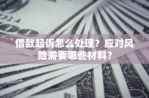 济南借款起诉怎么处理？应对风险需要哪些材料？